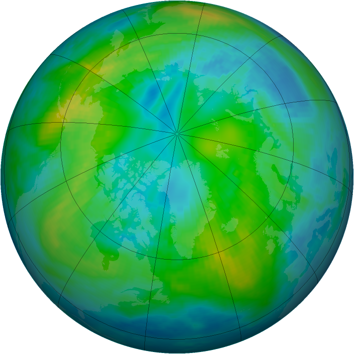 Arctic ozone map for 19 October 1987